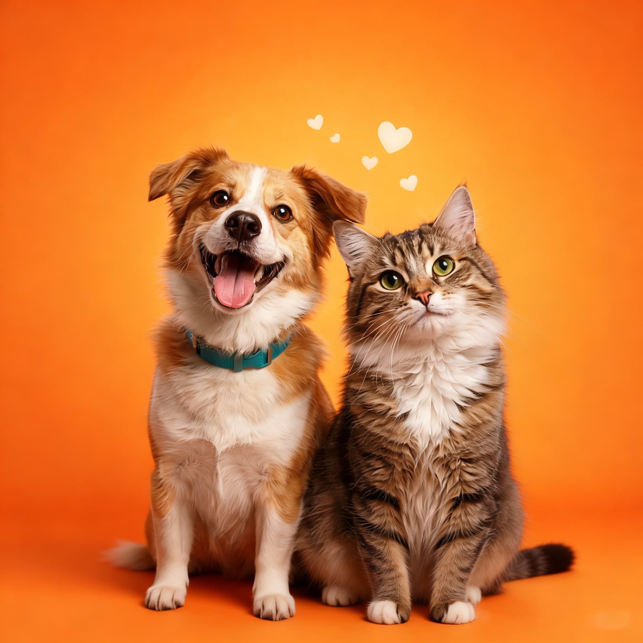 Cachorro e gato da ONG Tudo por Amor